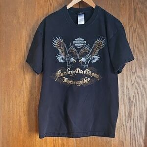 Harley-Davidson Black T-Shirt with Eagle Graphic